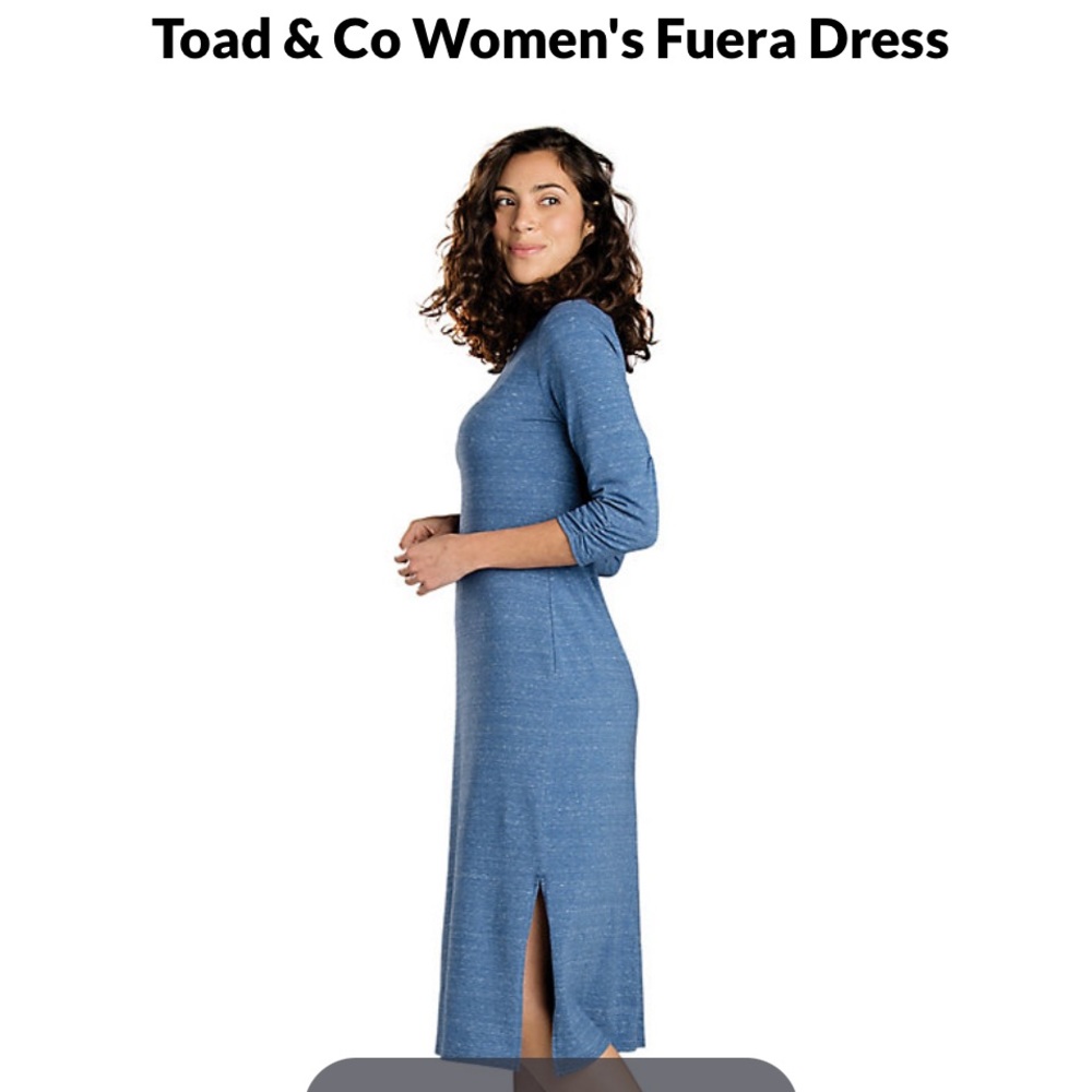 Toad and Co fuera blue speckled midi dress, size small